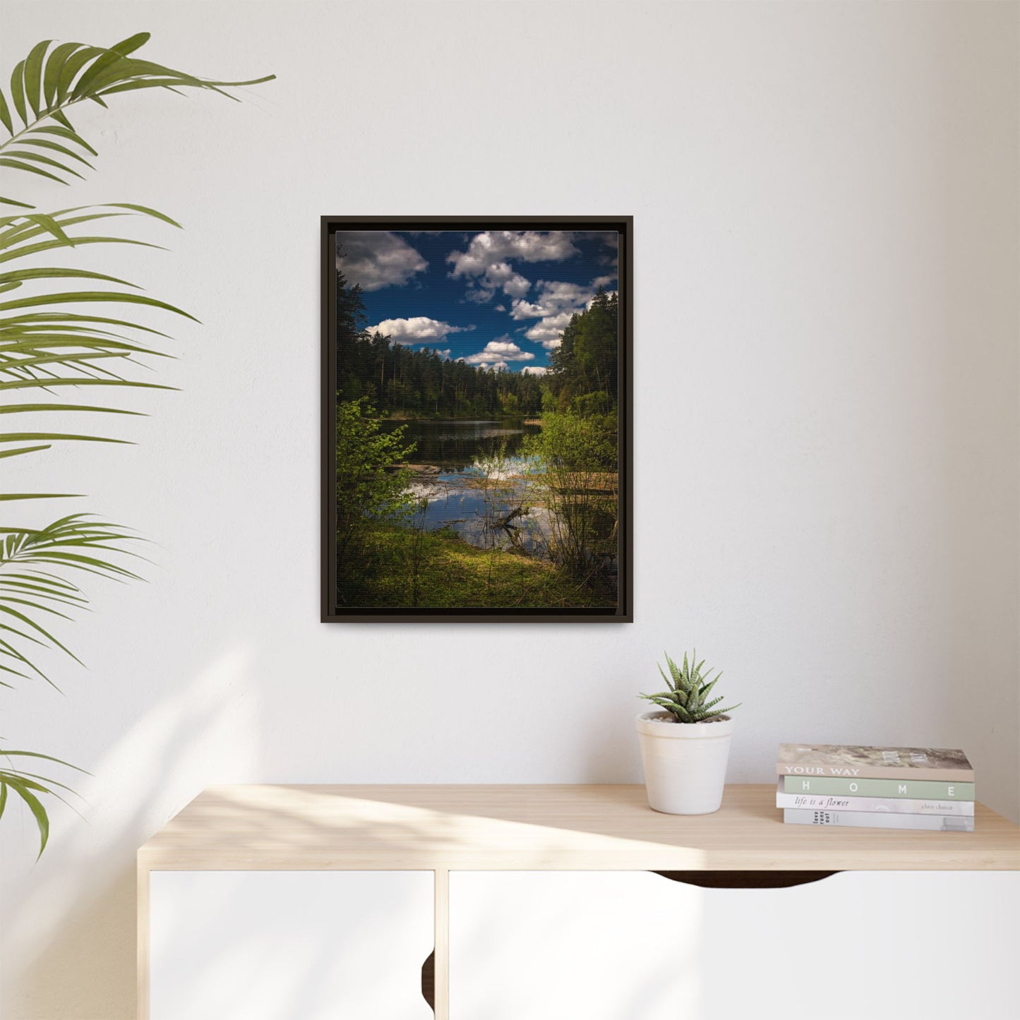 Vilnius Lake Matte Canvas, Framed (Multi-color)