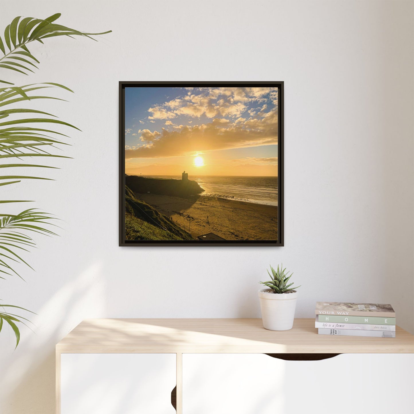 Ballybunion Sunset Castle Matte Canvas, Framed (Multi-color)