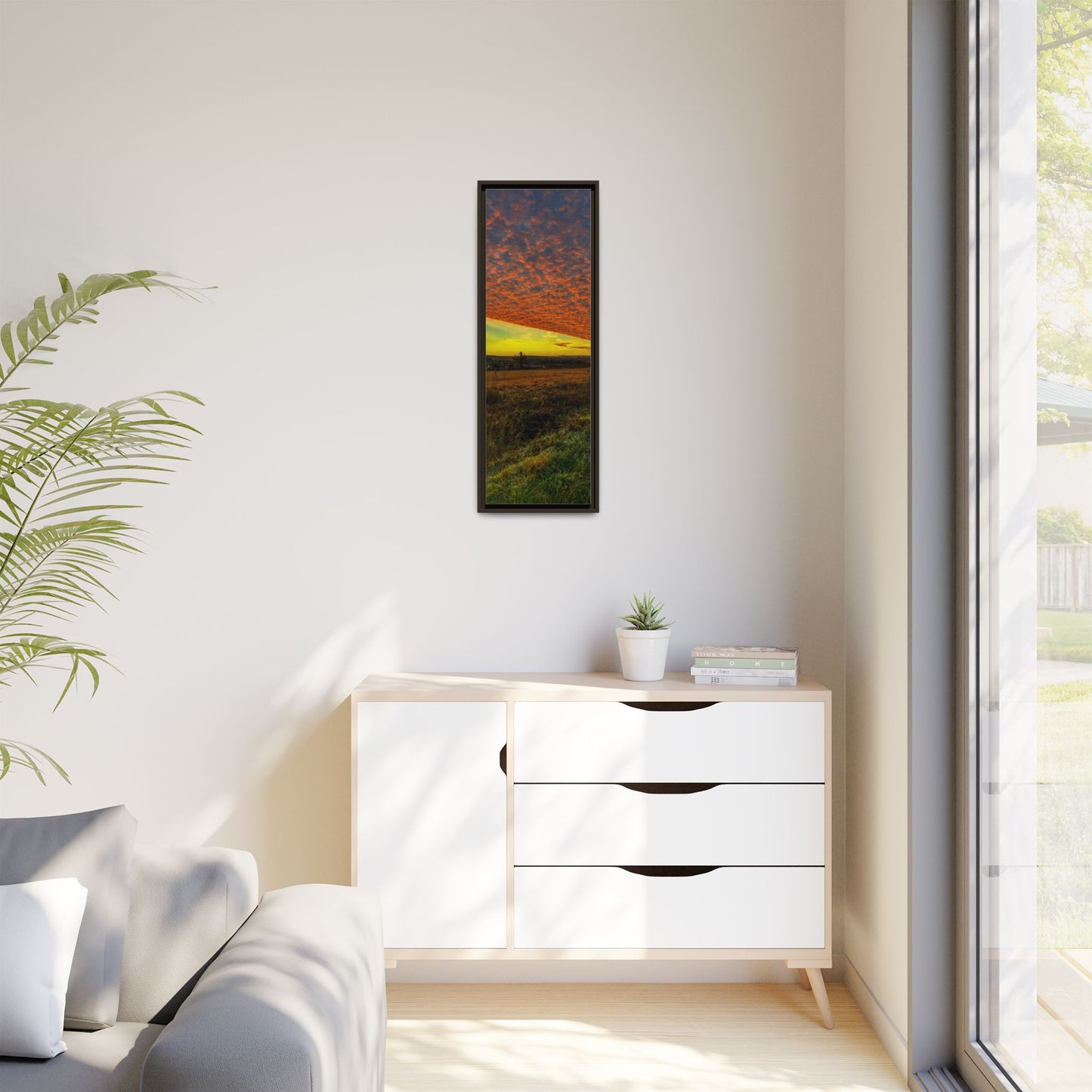 Cloudy Sunset Matte Canvas, Framed (Multi-color)
