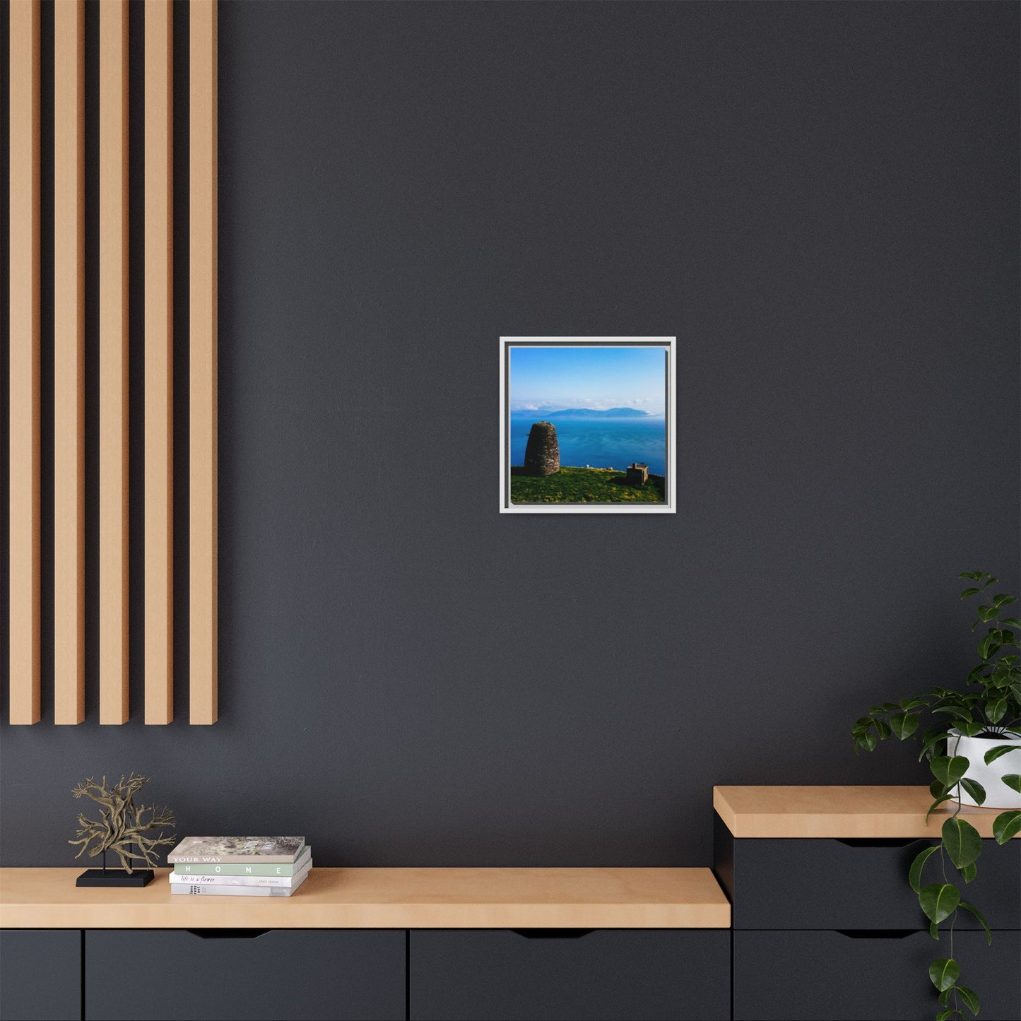 Ask Tower Matte Canvas, Framed (Multi-color)