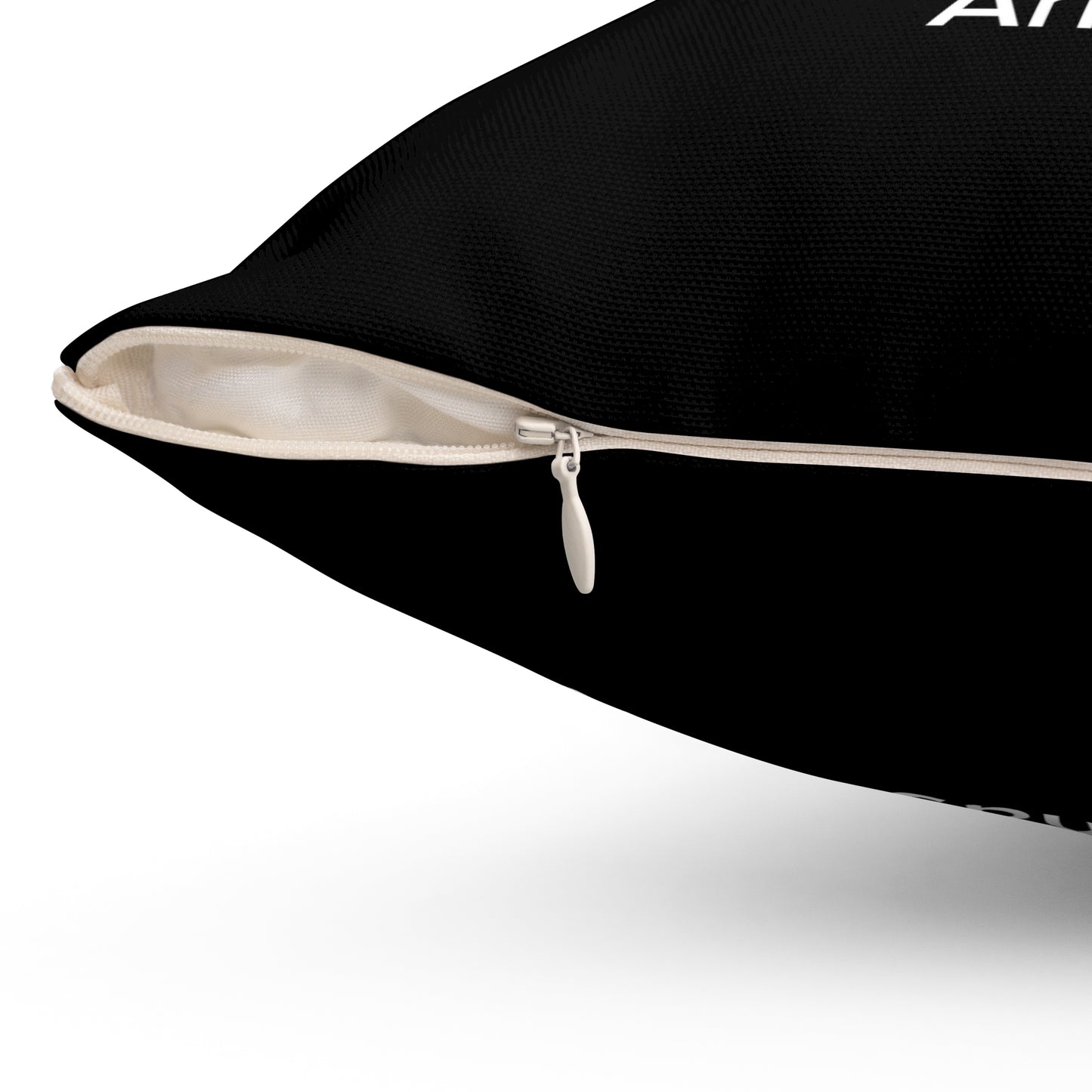 Armagh Spun Polyester Square Pillow Black Edition 2 Sizes