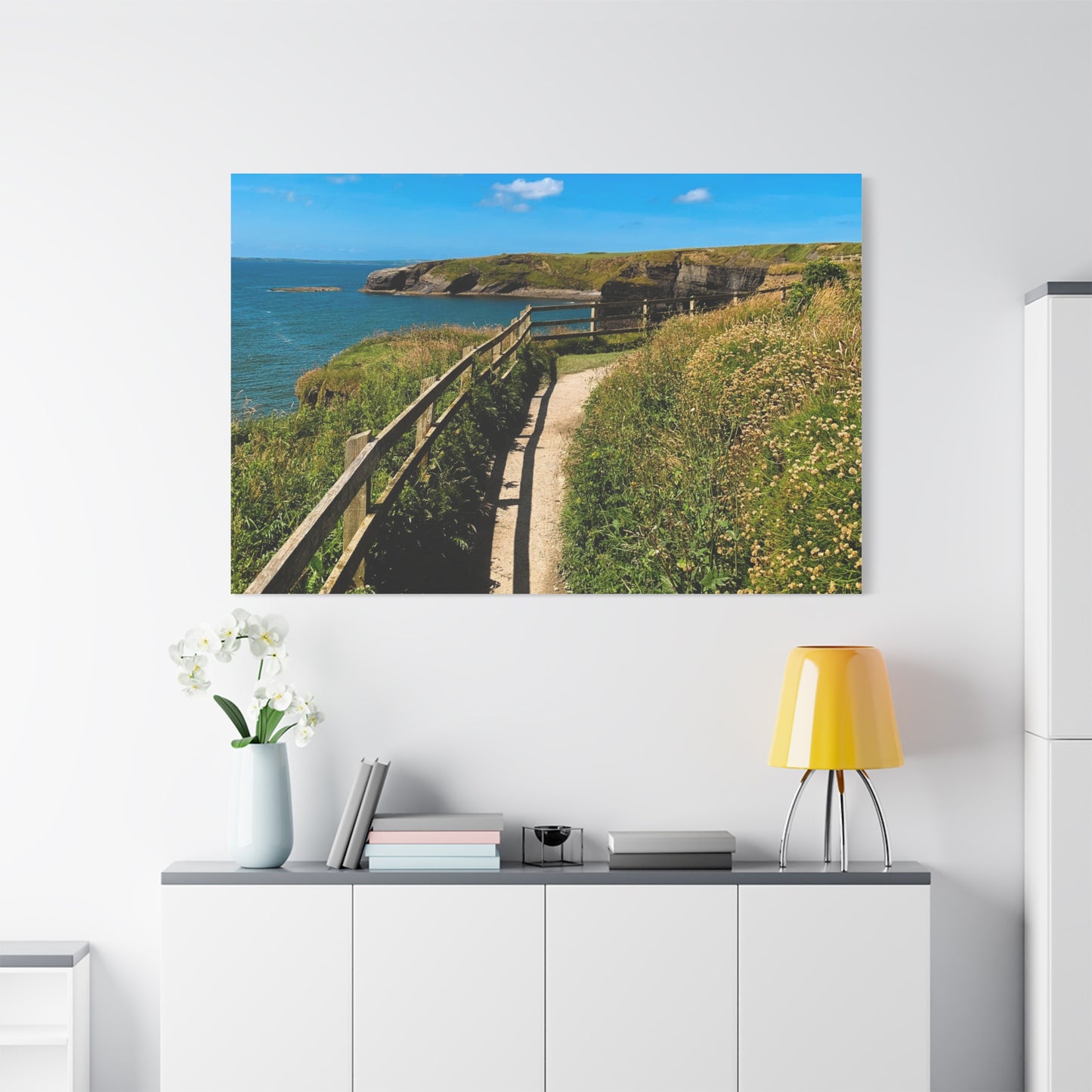 Sunny Walk In Ballybunion Matte Canvas, Stretched, 1.25"