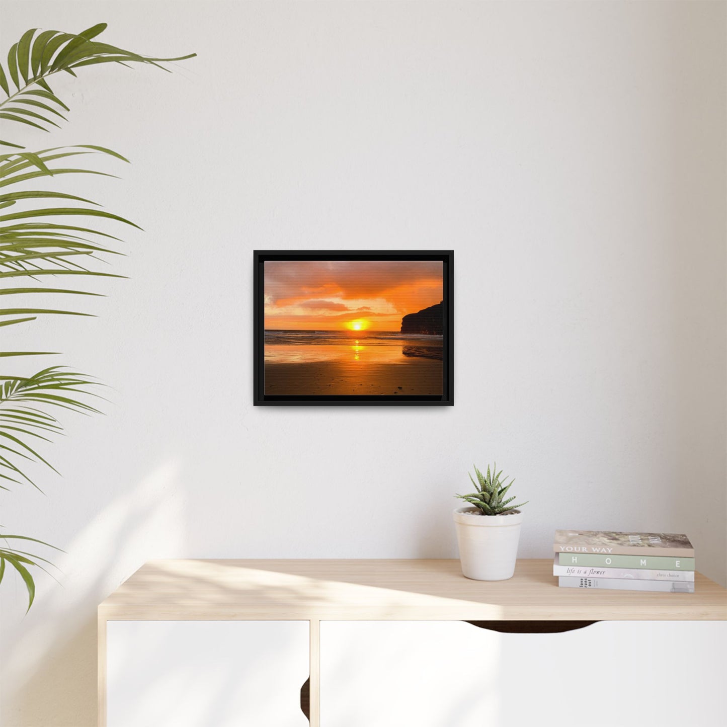 Sunset in Ballybunion Matte Canvas, Framed (Multi-color)