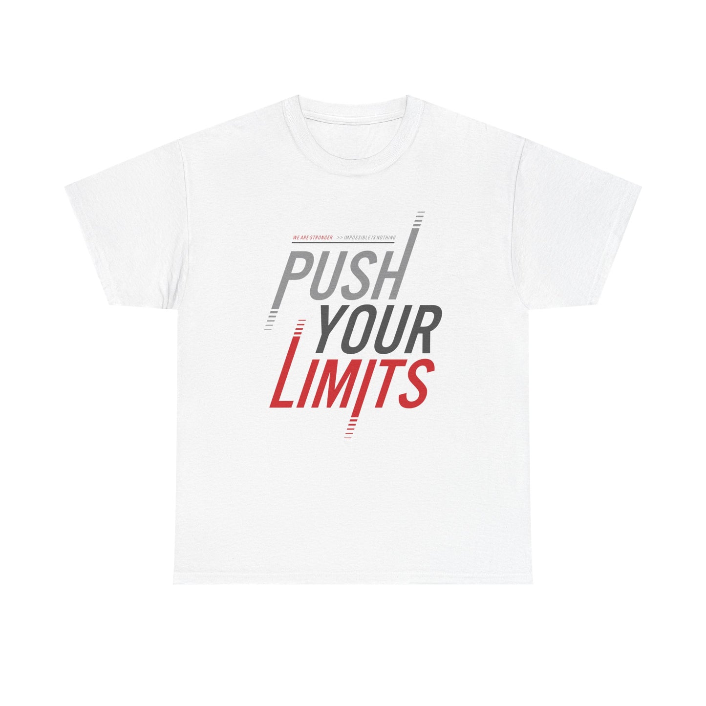 Motivational Unisex Heavy Cotton Tee - "Push Your Limits"