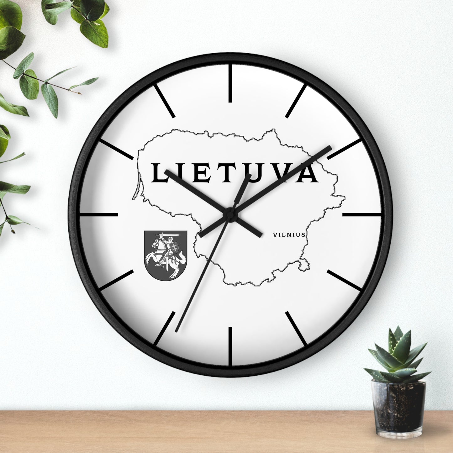 Lithuania Minimalistic Map Wall Clock - Modern Decor for Home & Office