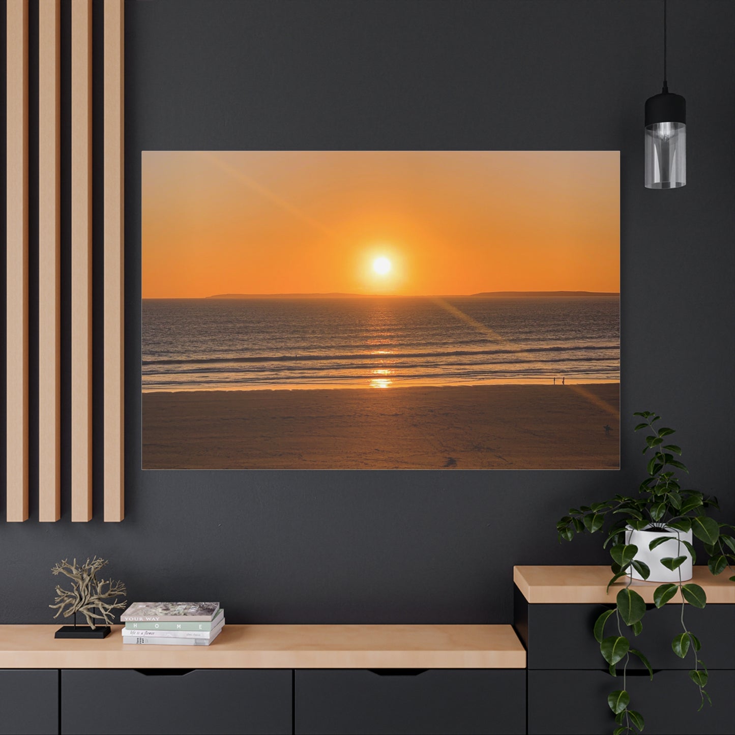 Sunset in ocean Matte Canvas, Stretched, 1.25"