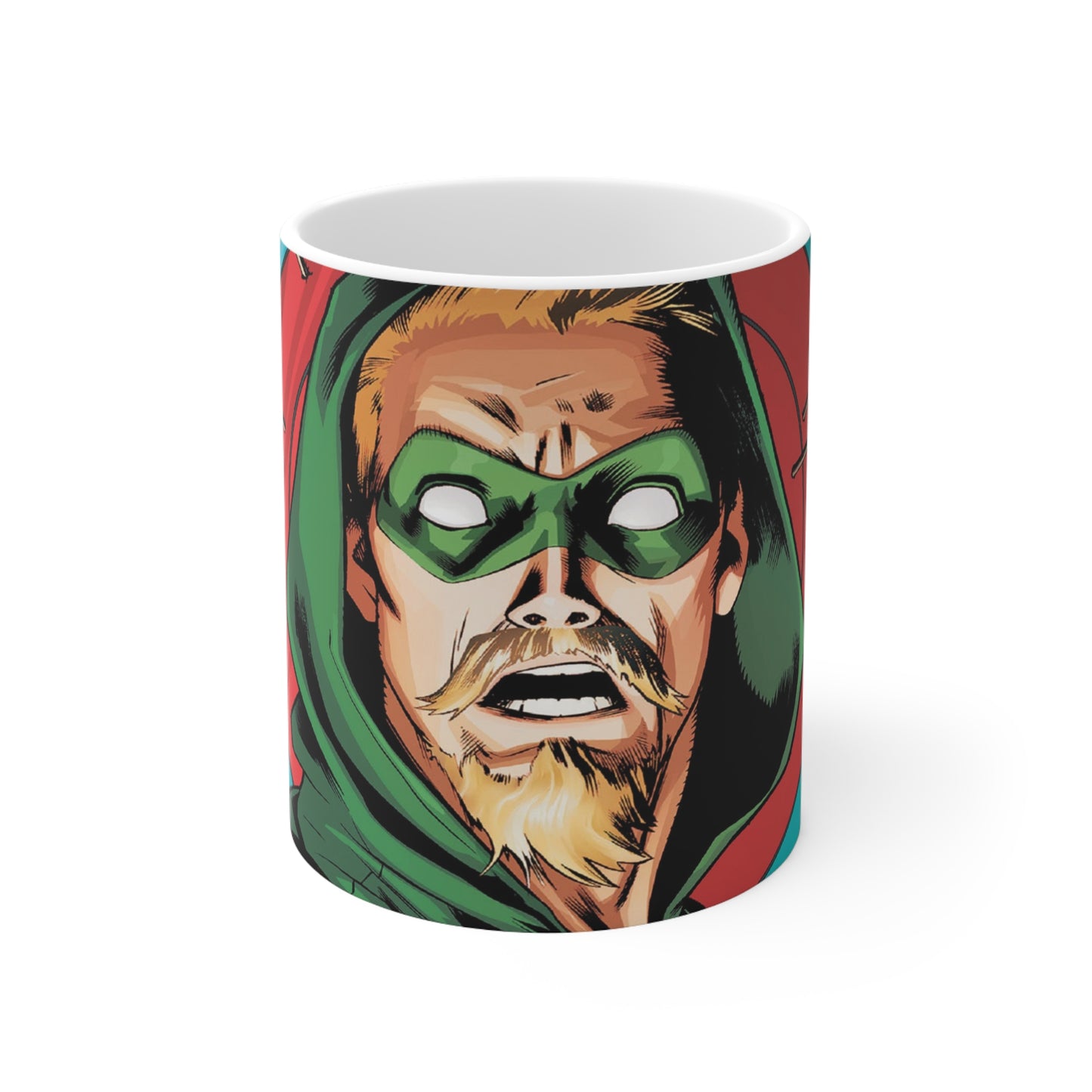 Green Archer Ceramic Coffee Cup - Heroic Design for Comic Fans