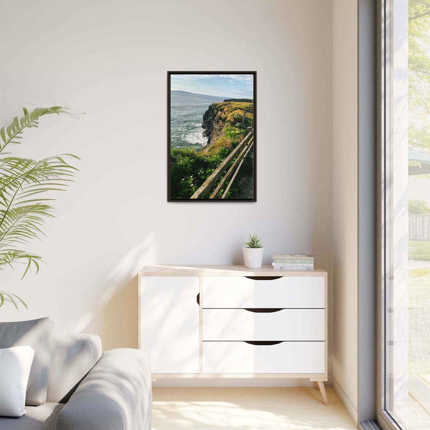 Ballybunion Cliff Walk Matte Canvas, Framed (Multi-color)