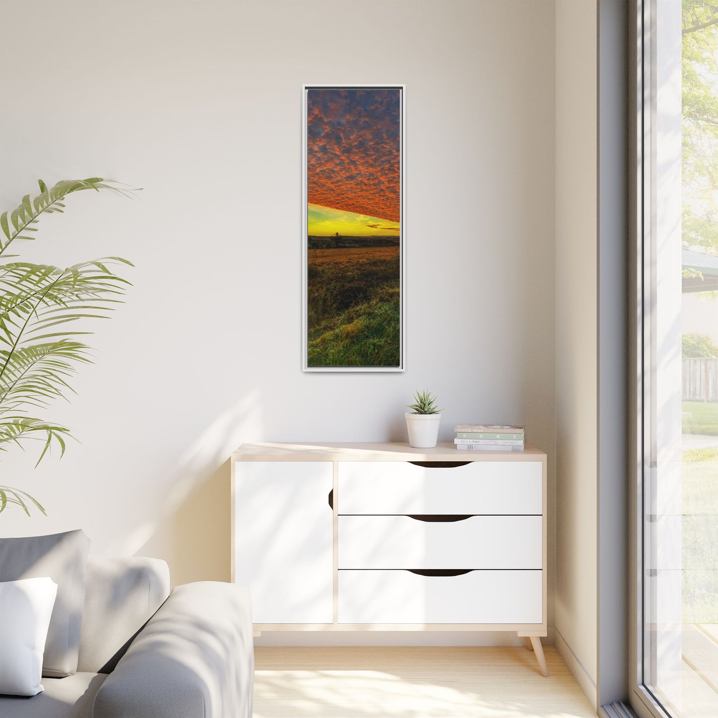 Cloudy Sunset Matte Canvas, Framed (Multi-color)