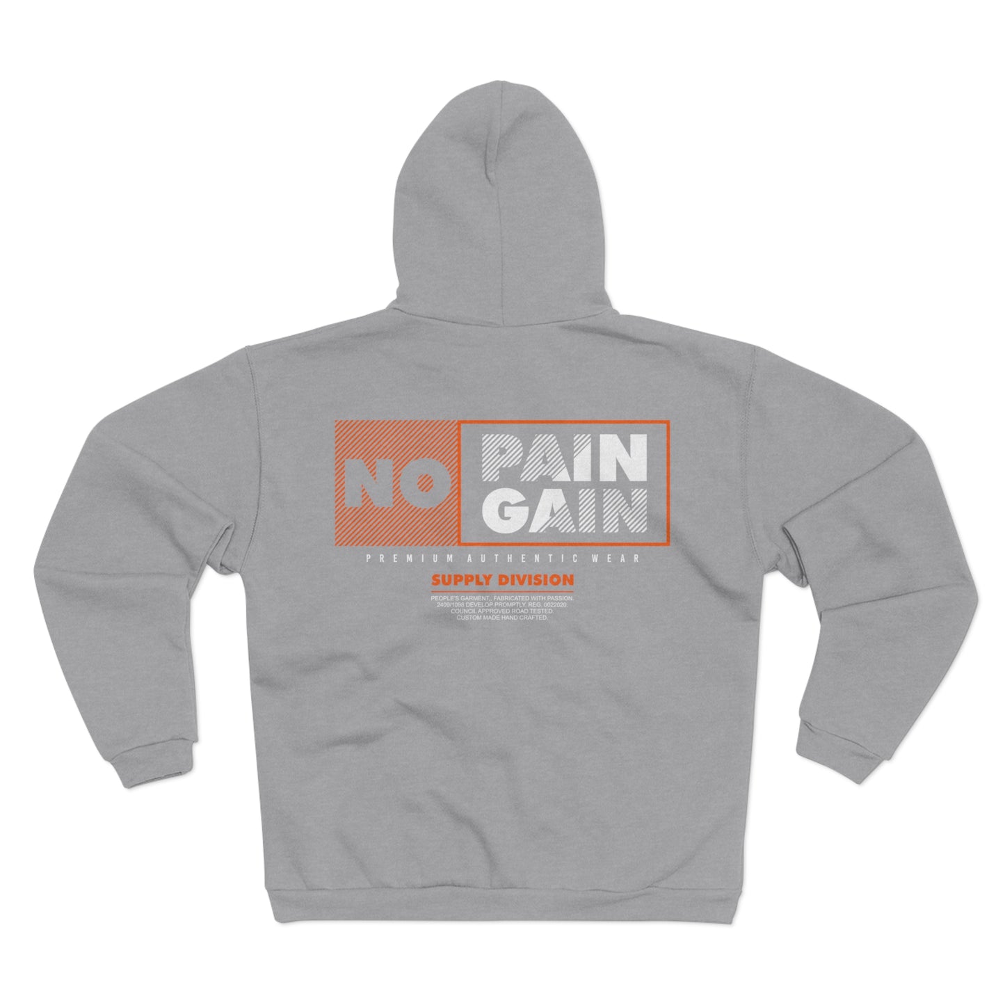 No Pain No Gain Unisex Hooded Zip Sweatshirt - Premium Fitness Apparel