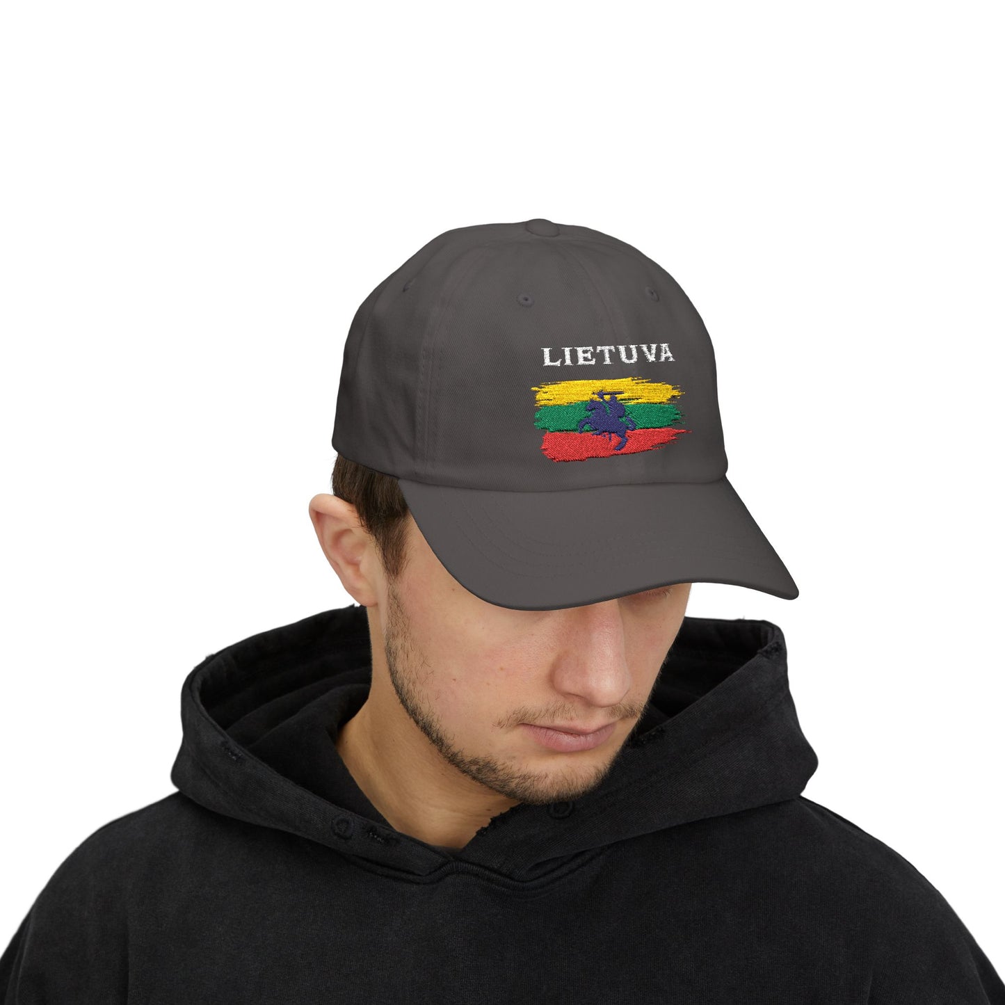 Lietuva Classic Dad Cap Black - Stylish Embroidered Hat for Heritage Pride