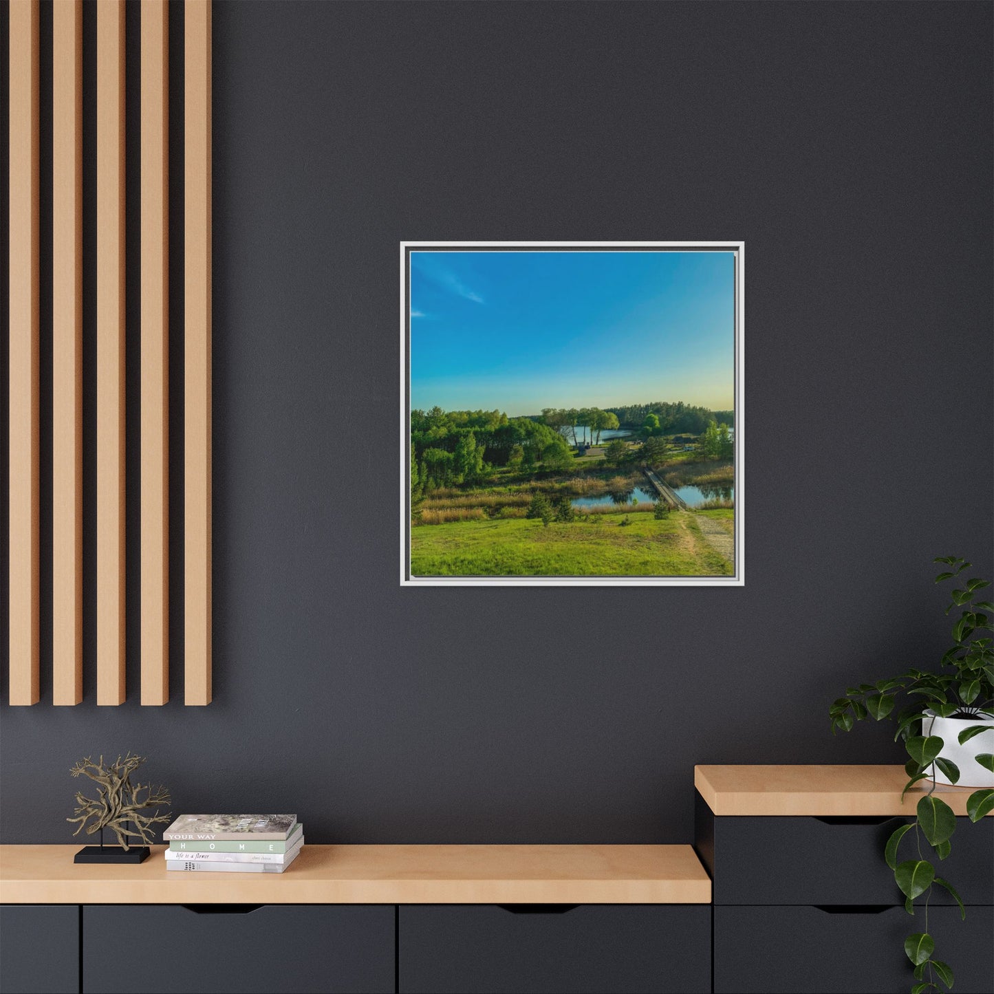 Zageres Lake Matte Canvas, Framed (Multi-color)
