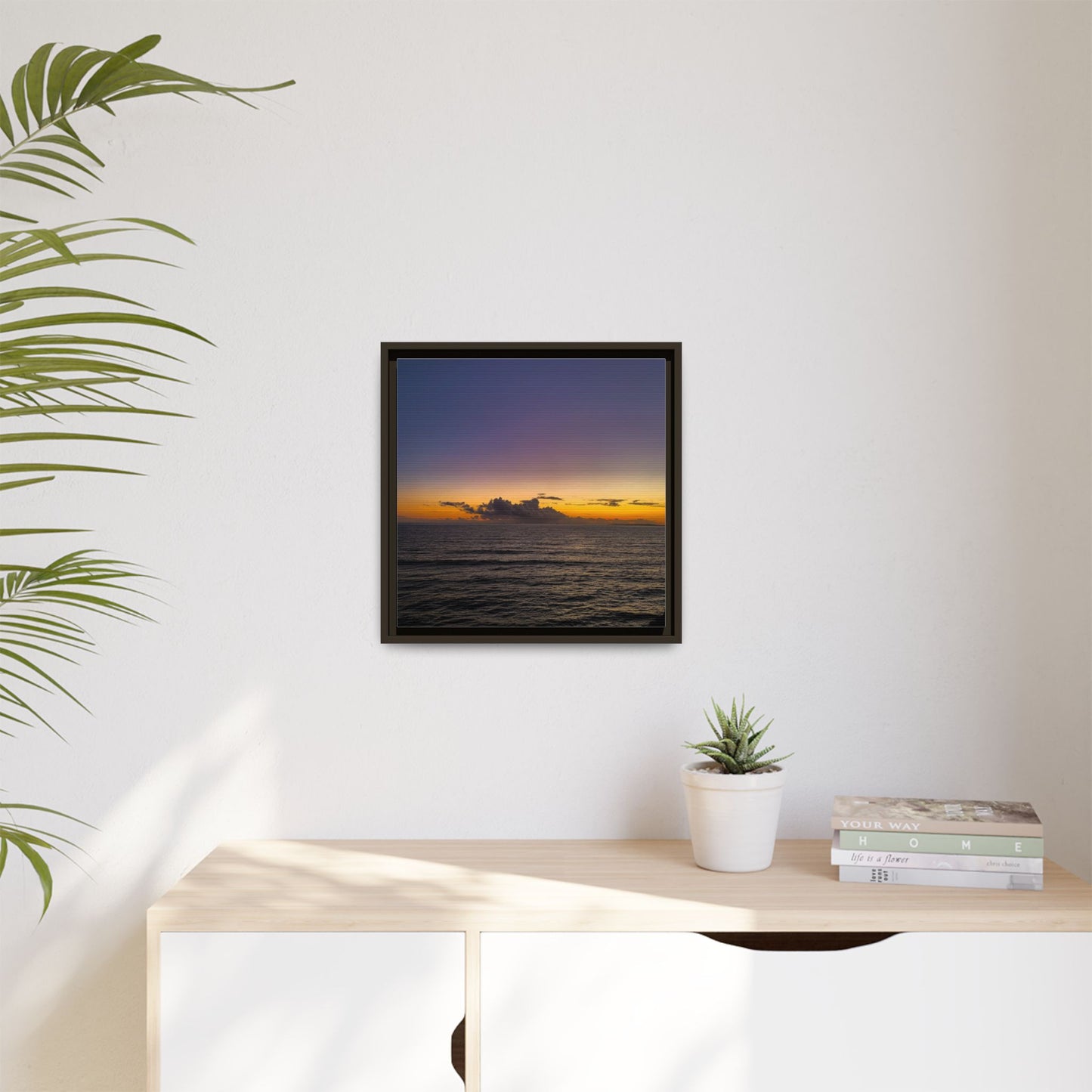 Sunset in Ocean 2 Matte Canvas, Framed (Multi-color)