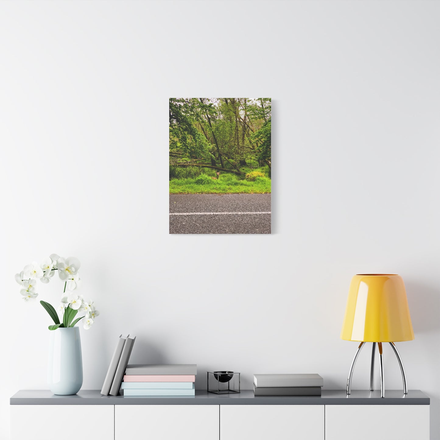 Deer in Ditch Matte Canvas, Stretched, 1.25"