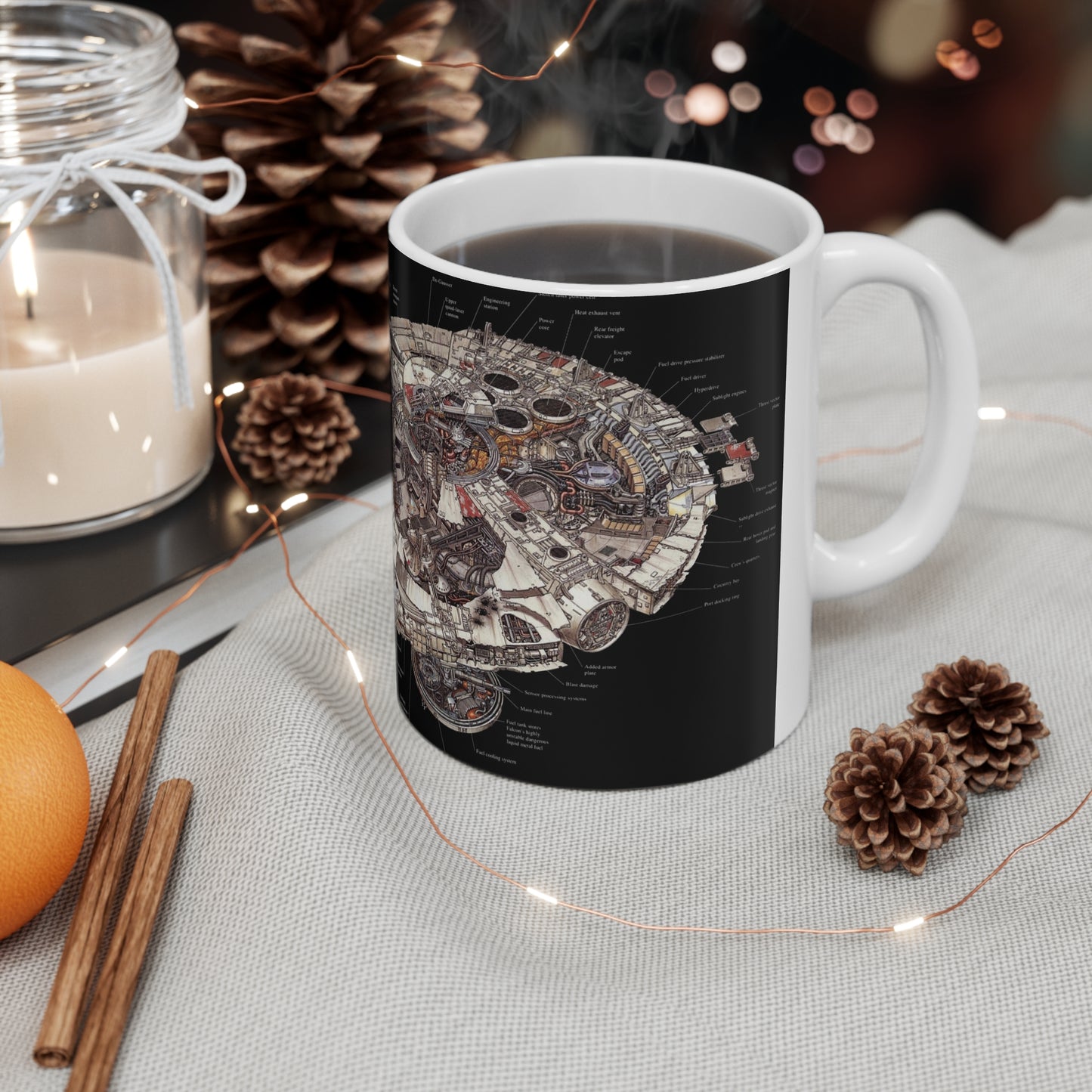 Stylish Spaceship Design Ceramic Coffee Cups, 11oz, 15oz