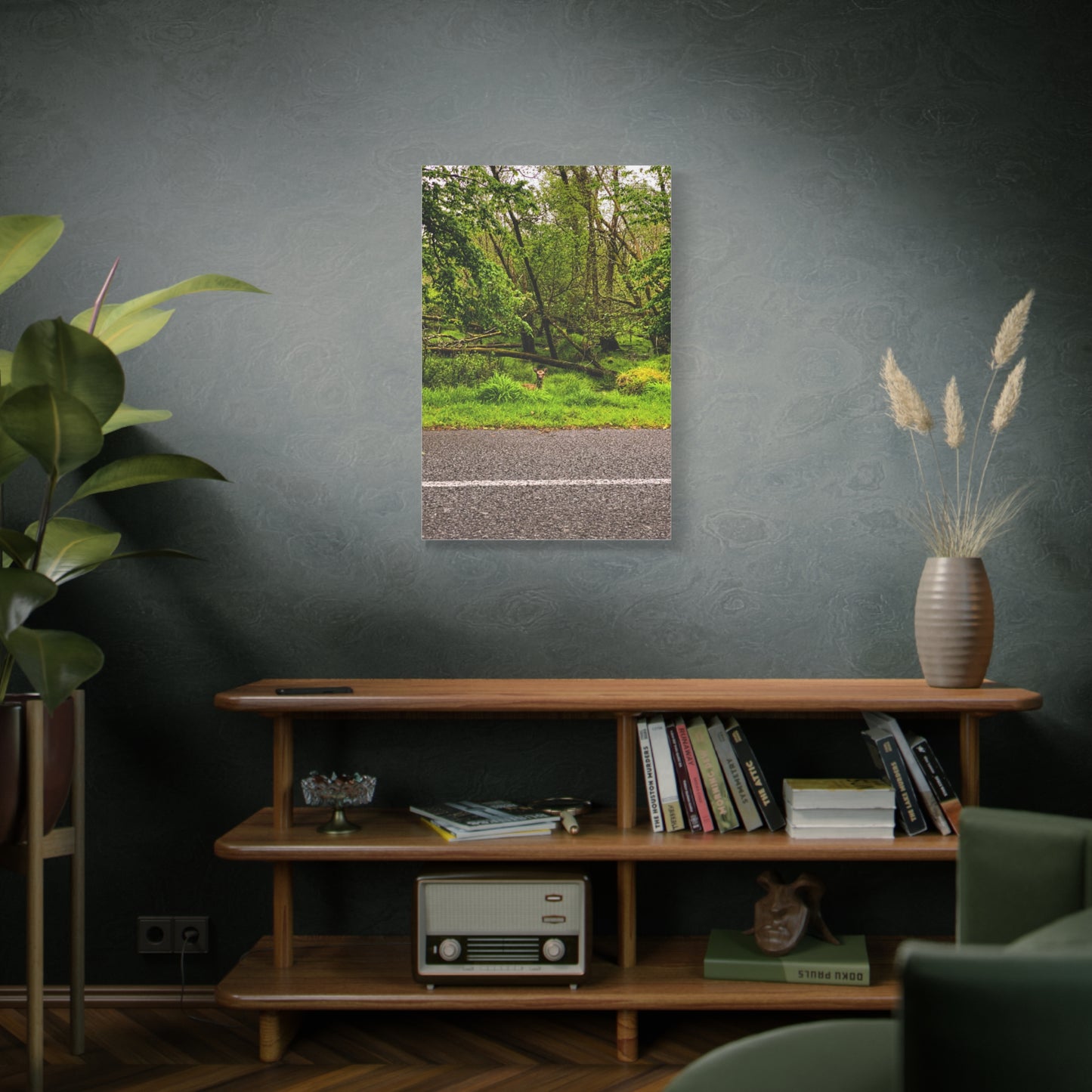 Deer in Ditch Matte Canvas, Stretched, 1.25"