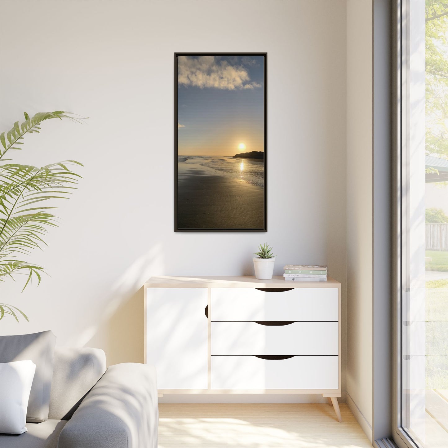 Sunset Matte Canvas, Framed (Multi-color)