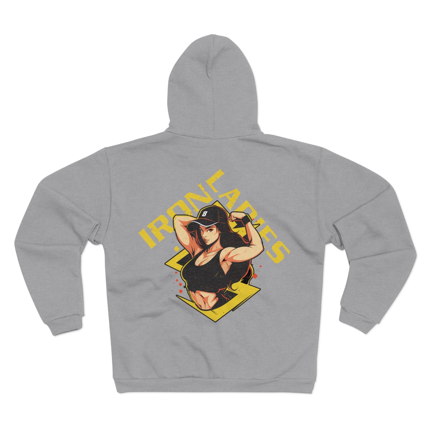 Unisex Hooded Zip Sweatshirt - Iron Ladies Inspirational Design for Fitness Enthusiasts