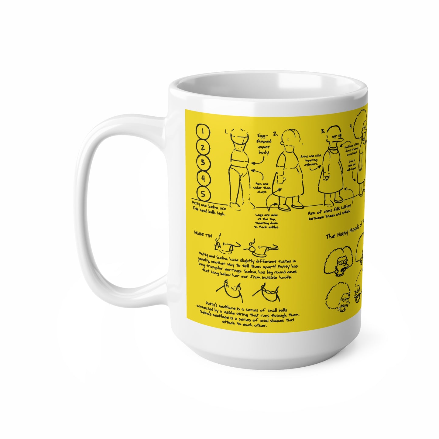 Funny Ceramic Coffee Mug - The Many Moods of Patty and Selma - 11oz & 15oz
