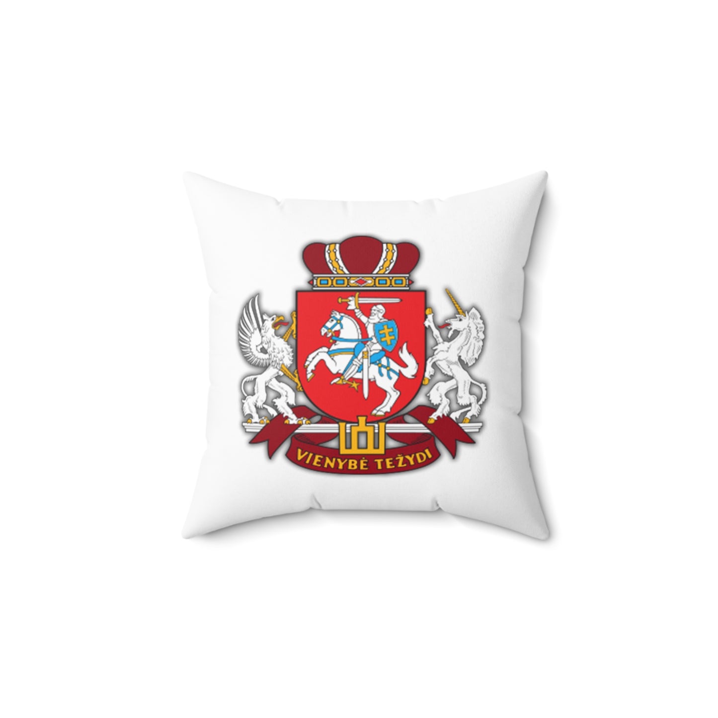 Heraldic Lithuania Square Pillow - Elegant Home Decor with VIENYBE TEZYDI Design