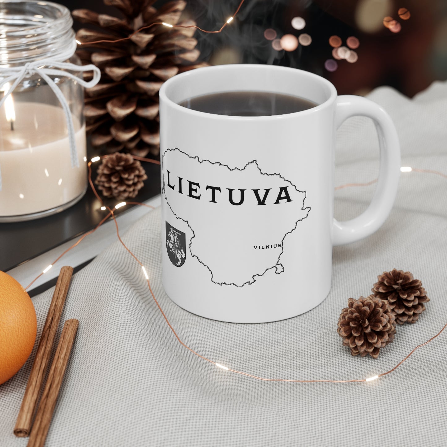 Lithuania Map Ceramic Coffee Cup - 11oz & 15oz Mug for Travelers