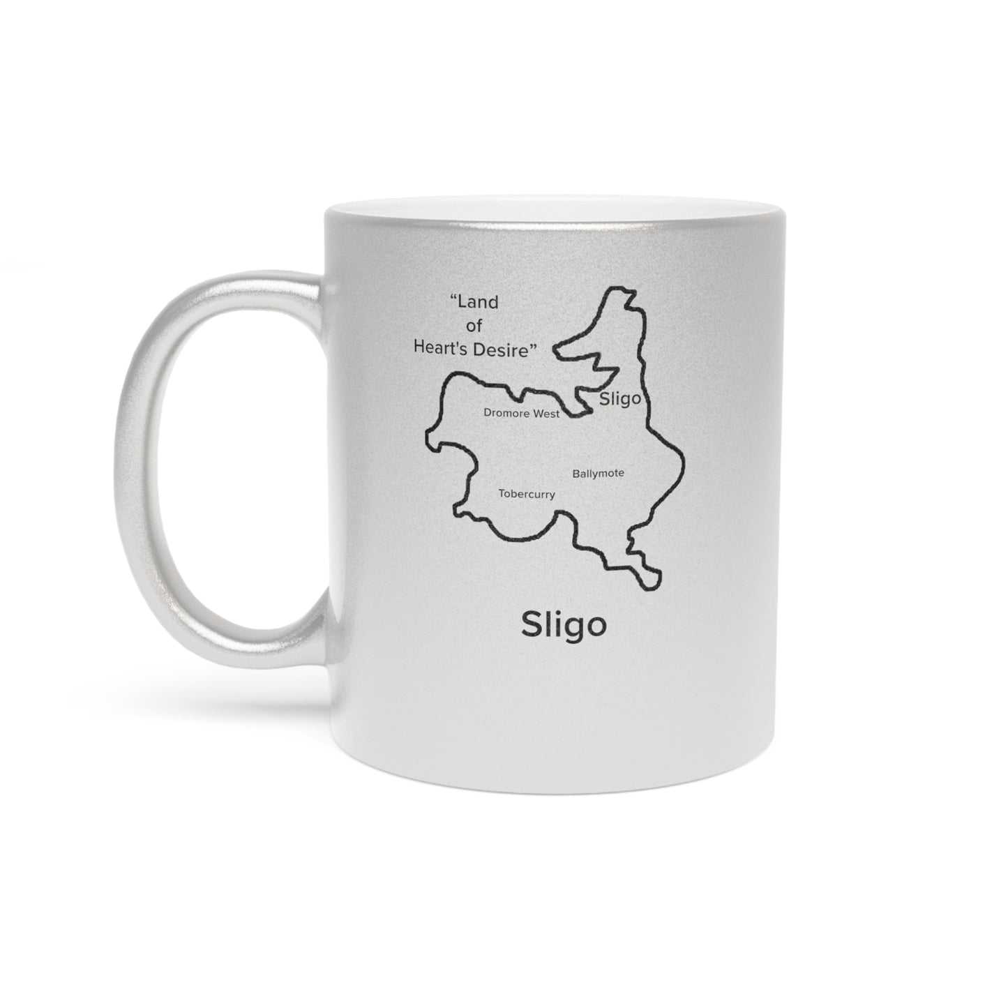Sligo County Metallic Colour Mug - Silver/Gold - Perfect Gift for Coffee Lovers