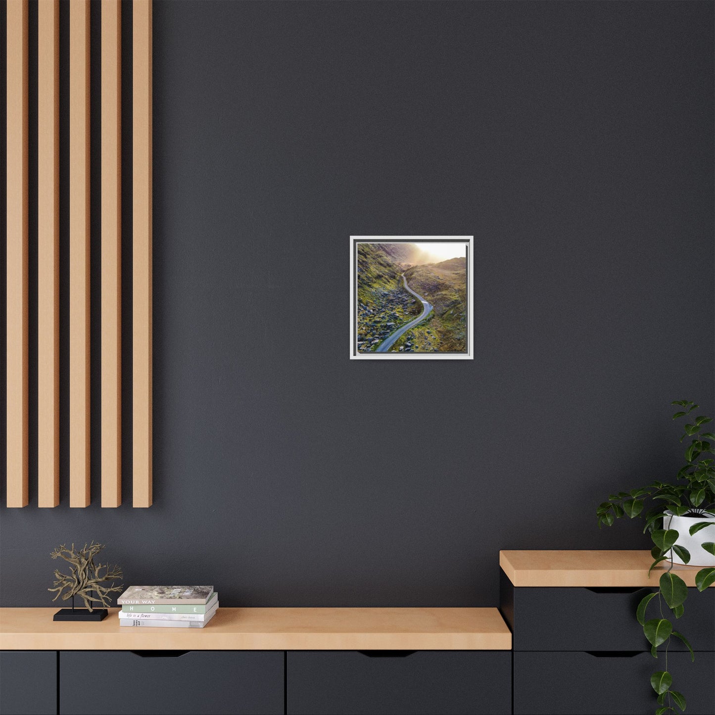 Valley Road Matte Canvas, Framed (Multi-color)