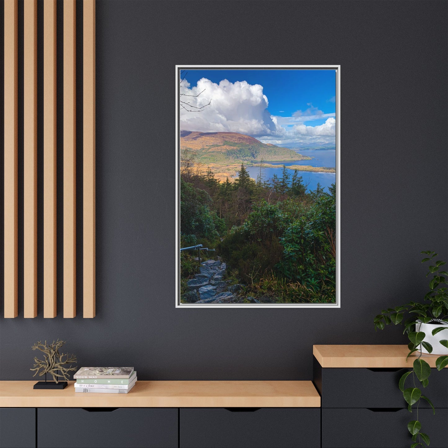 Torc Trail Stairs Matte Canvas, Framed (Multi-color)