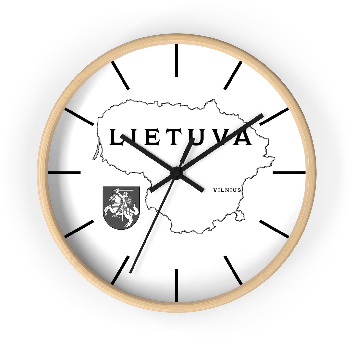 Lithuania Minimalistic Map Wall Clock - Modern Decor for Home & Office