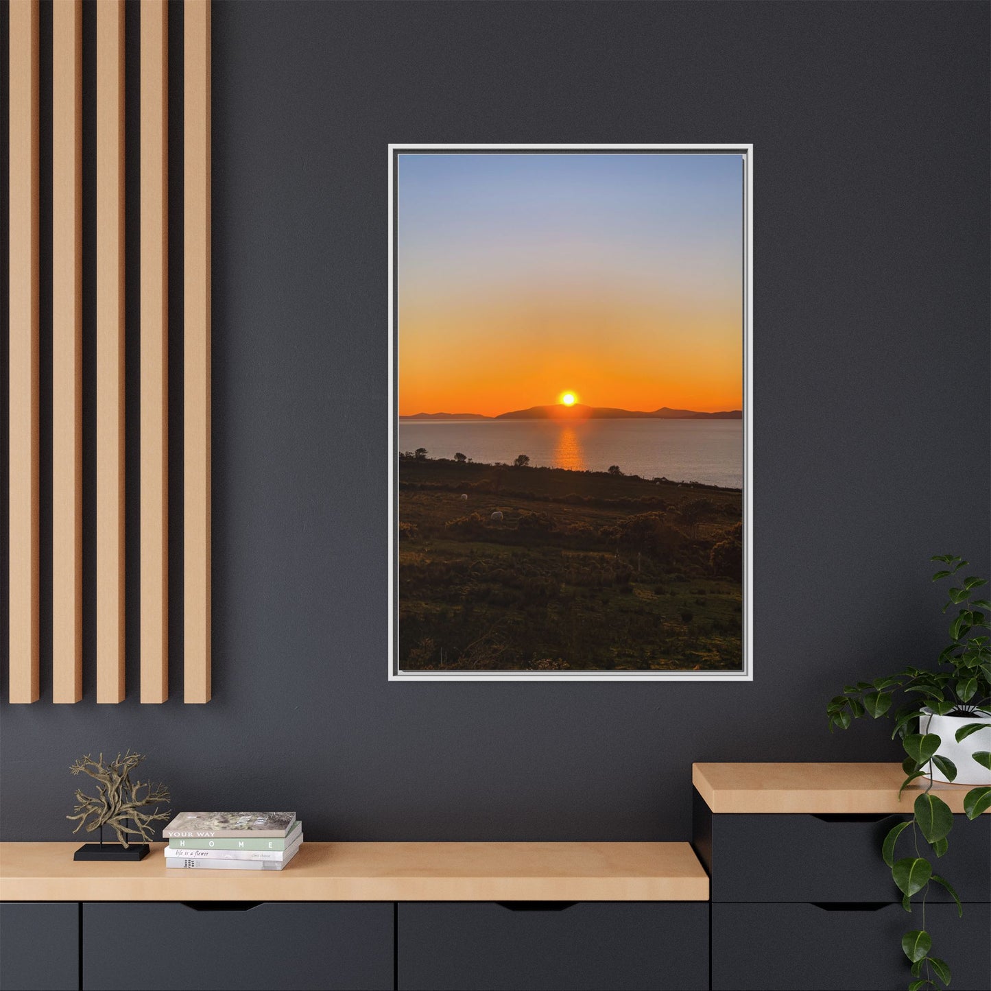 Sunset Ring Of Kerry Matte Canvas, Framed (Multi-color)