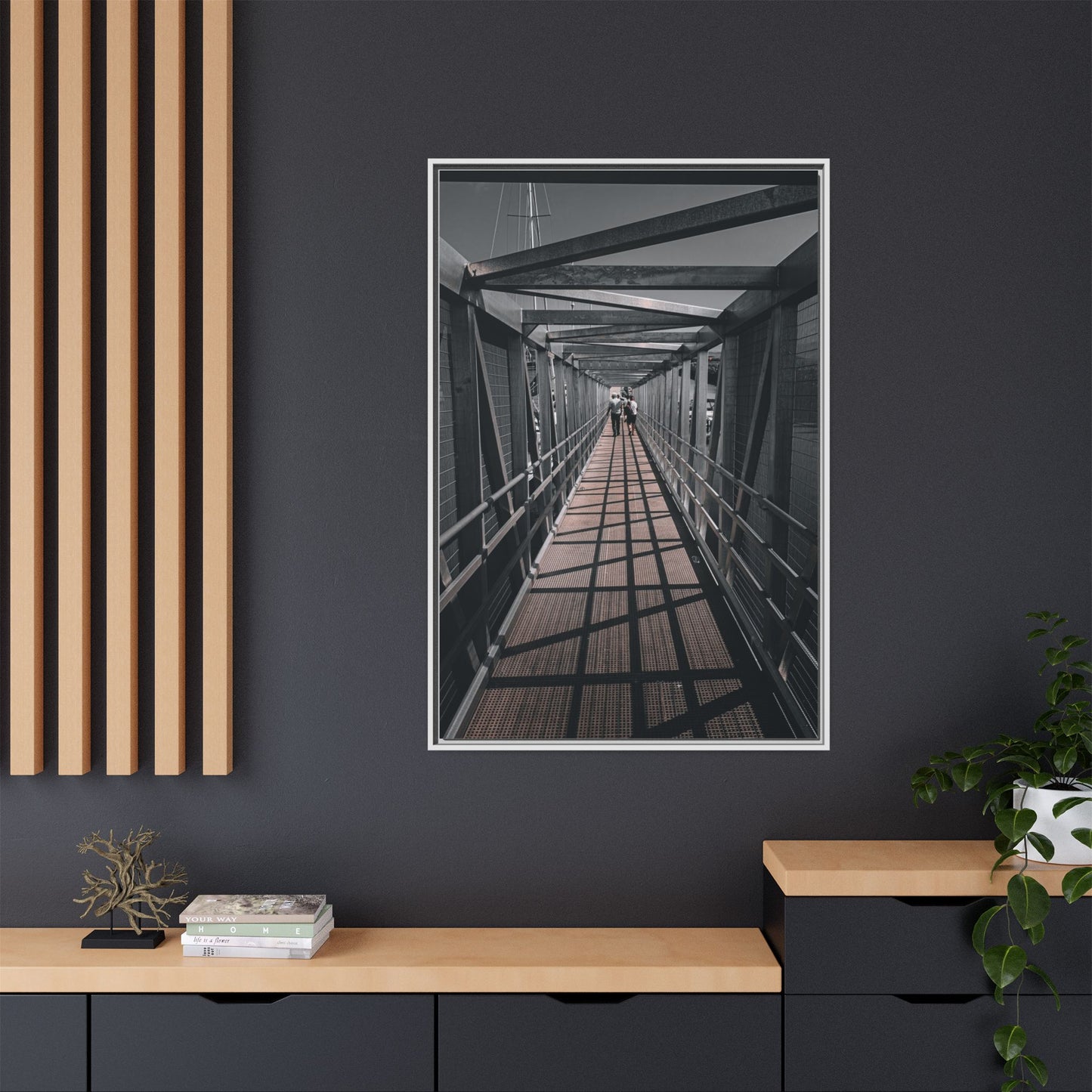 Dingle Pier Matte Canvas, Framed (Multi-color)