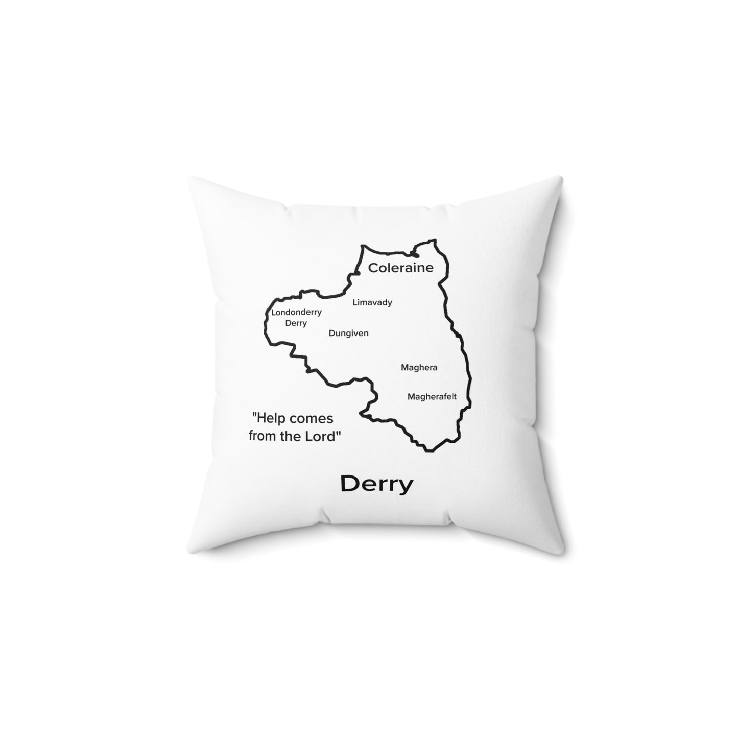 Derry Spun Polyester Square Pillow White Edition 2 Sizes