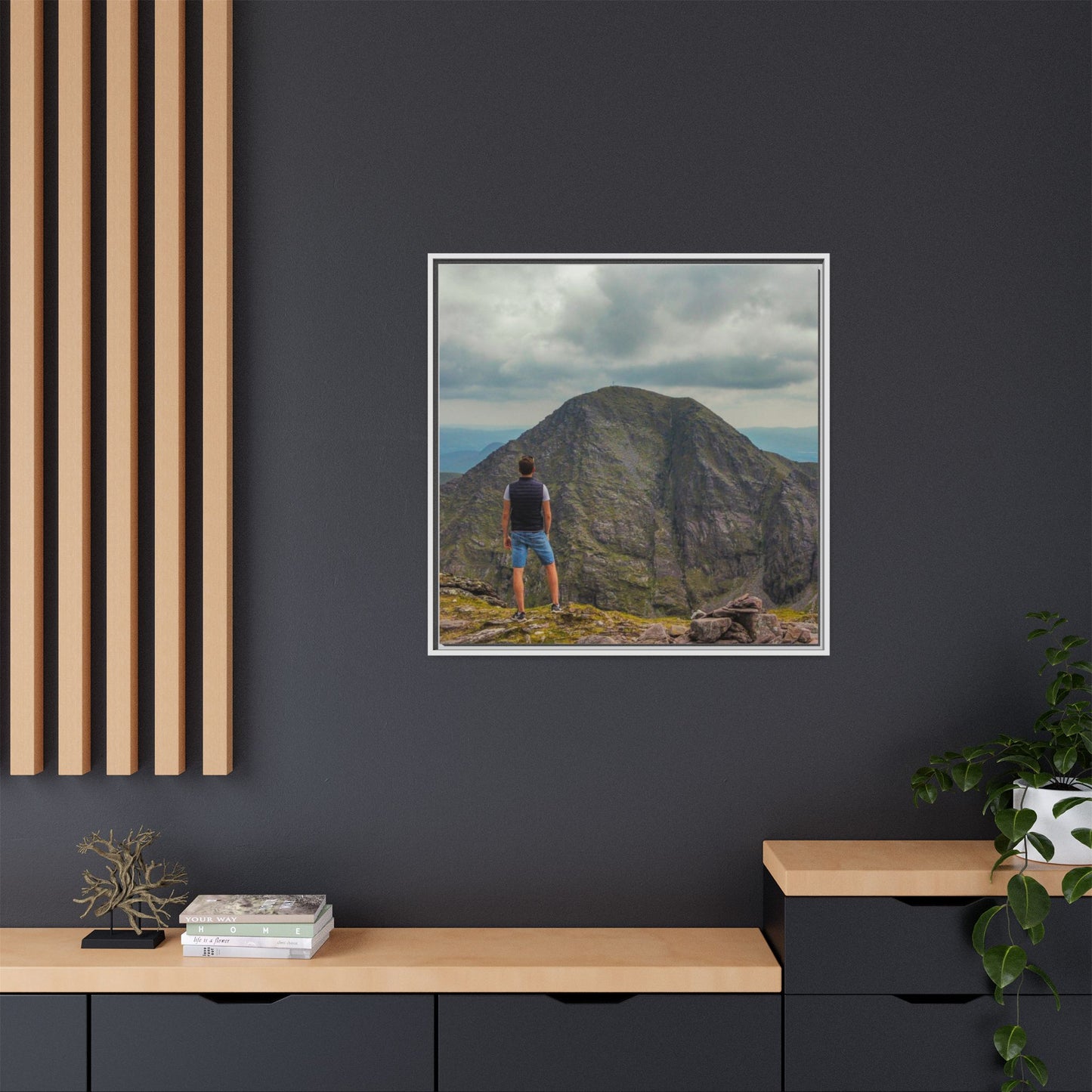 Cross On Top Matte Canvas, Framed (Multi-color)