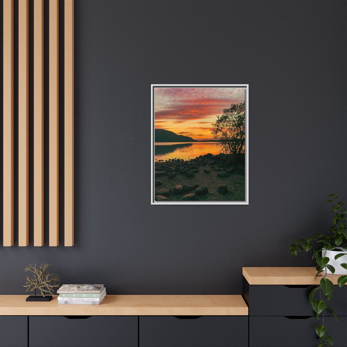 Sunset in Kerry Matte Canvas, Framed (Multi-color)