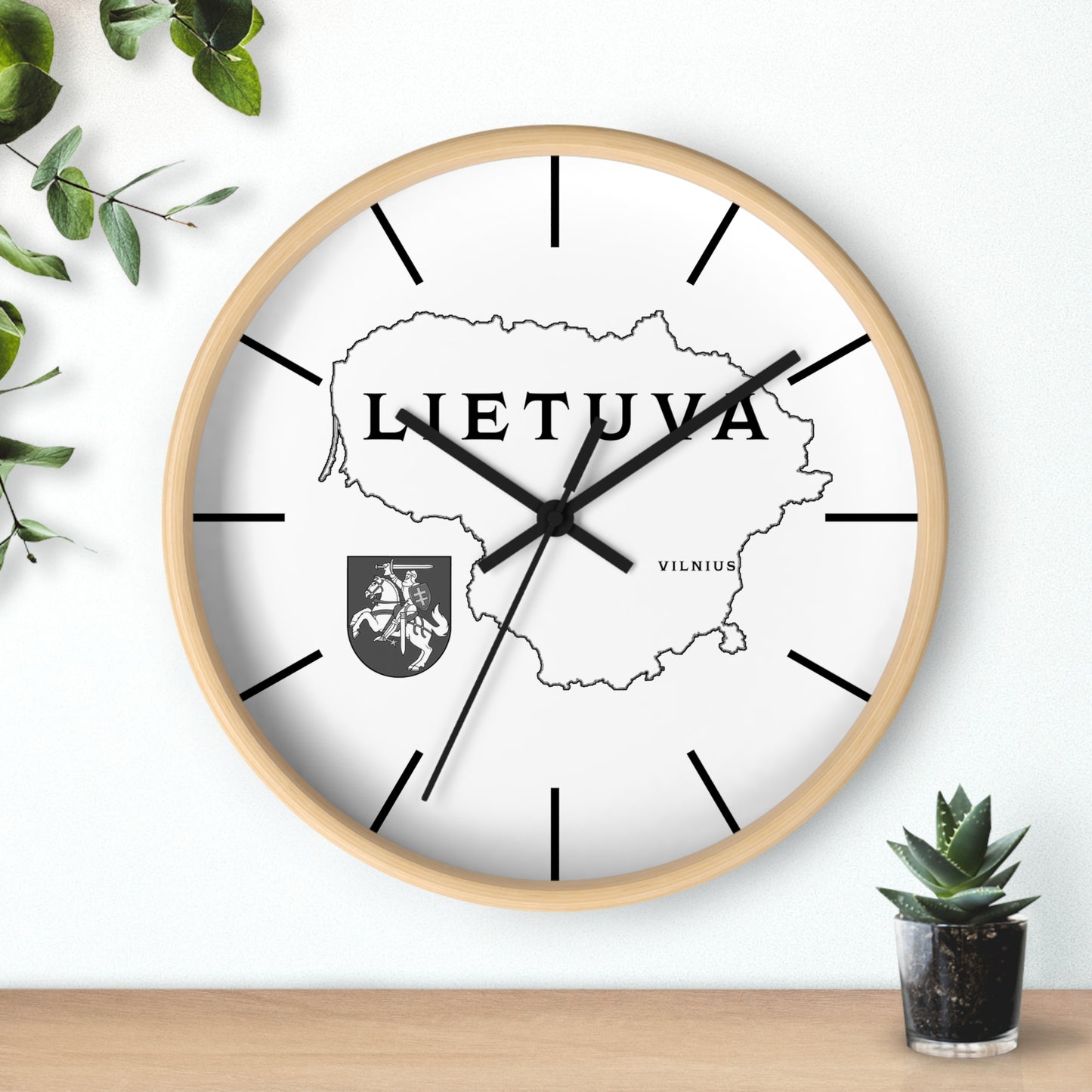 Lithuania Minimalistic Map Wall Clock - Modern Decor for Home & Office