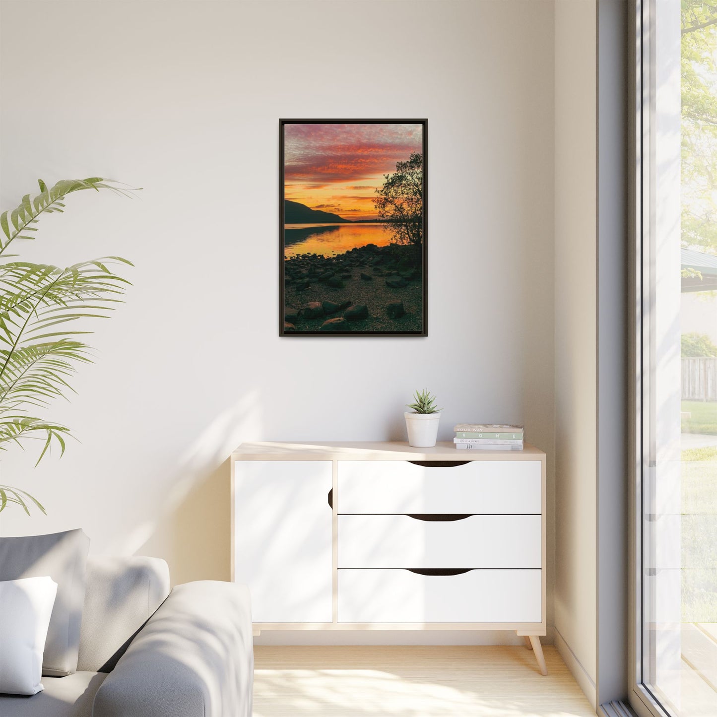 Sunset in Kerry Matte Canvas, Framed (Multi-color)