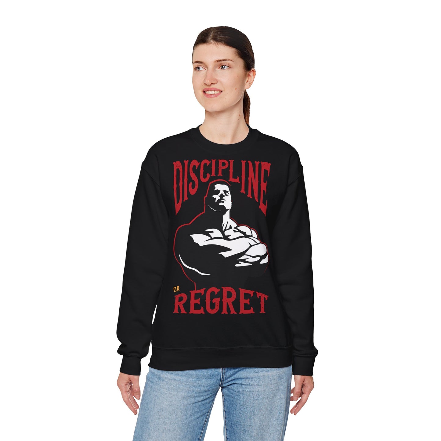 Motivational Unisex Heavy Blend™ Crewneck Sweatshirt - 'Discipline or Regret'