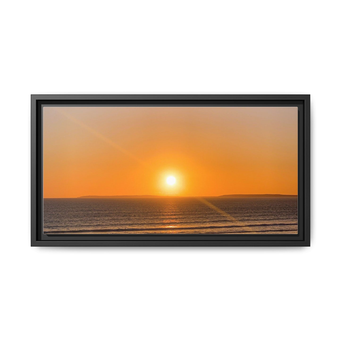 Sunset in Ocean Matte Canvas, Framed (Multi-color)