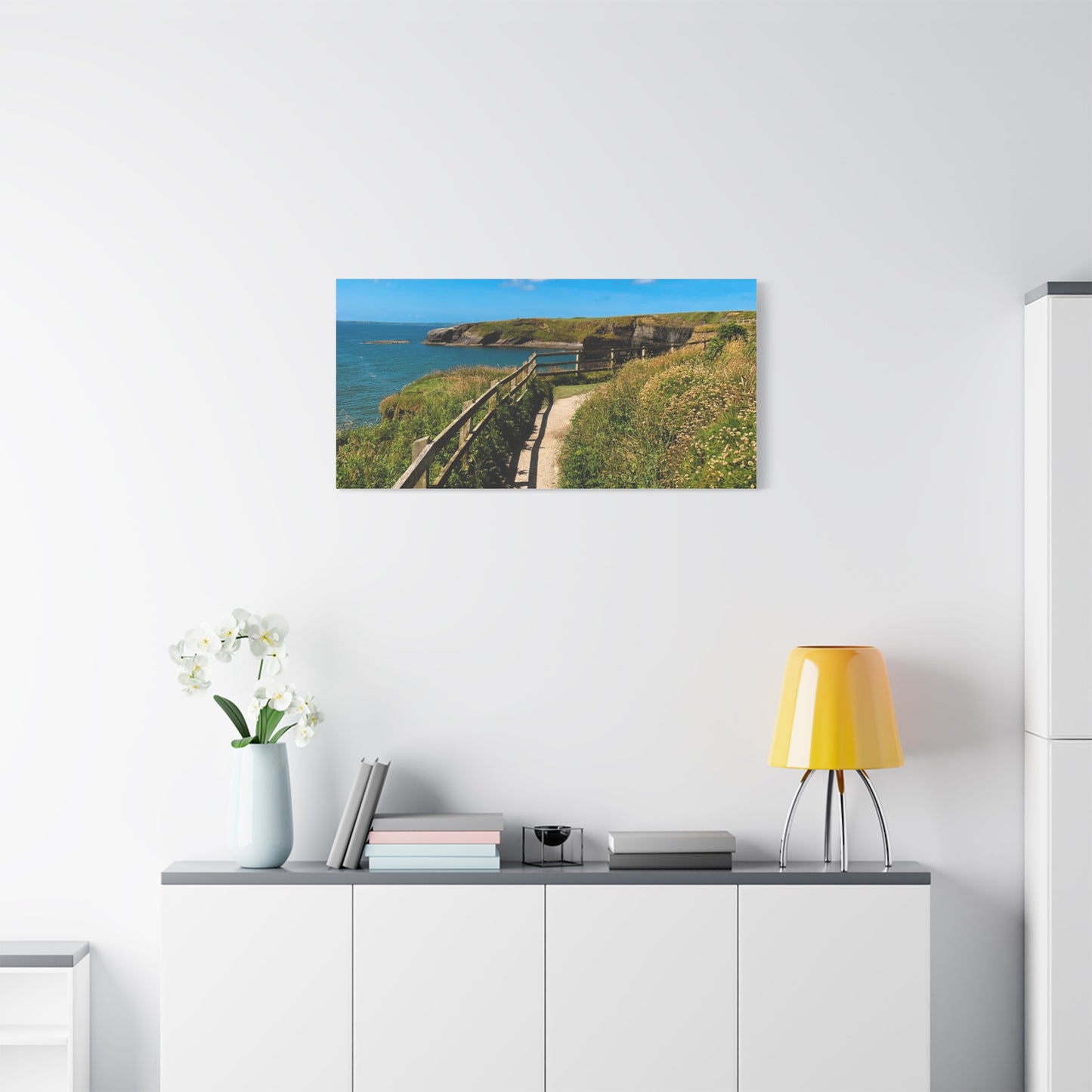 Sunny Walk In Ballybunion Matte Canvas, Stretched, 1.25"