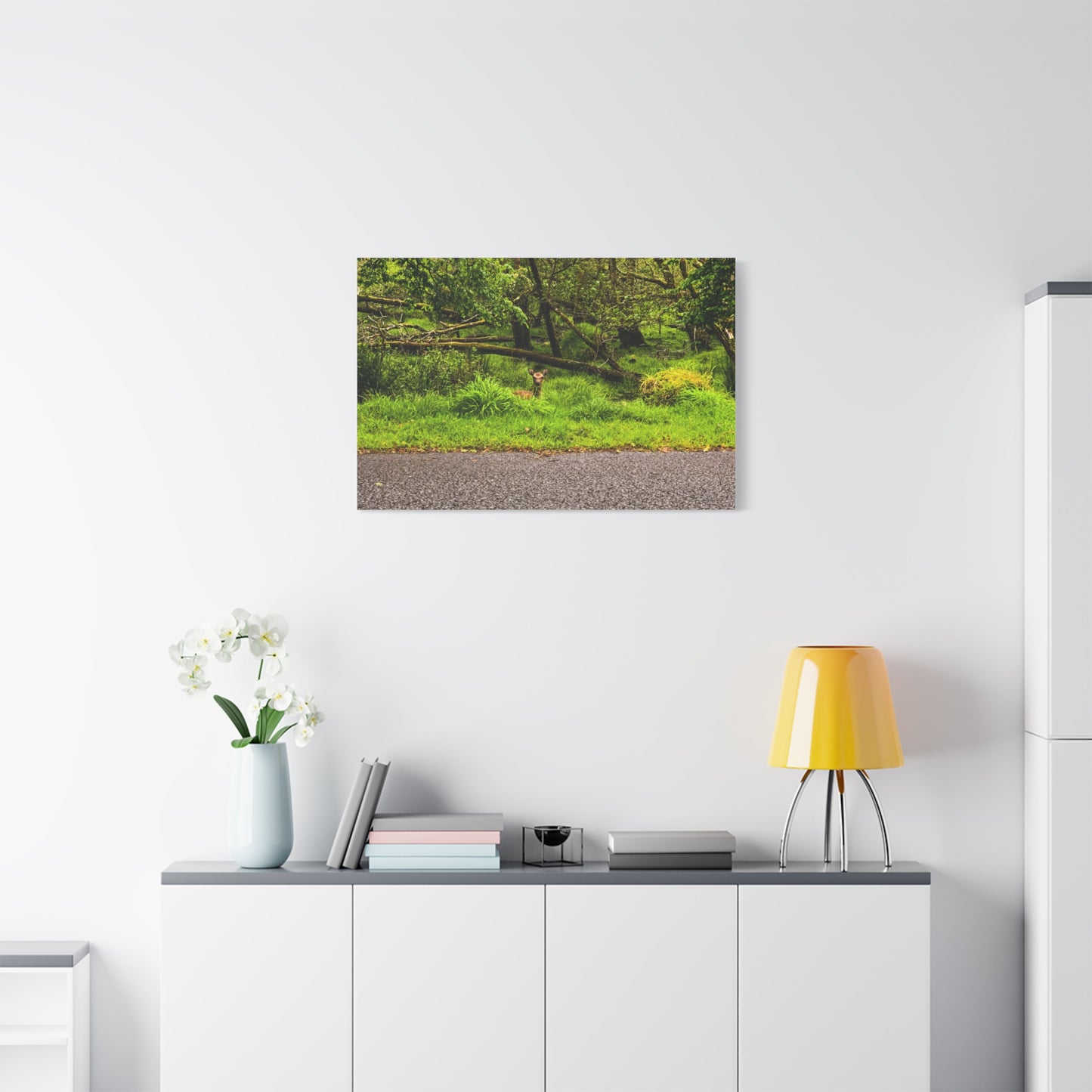 Deer in Ditch Matte Canvas, Stretched, 1.25"