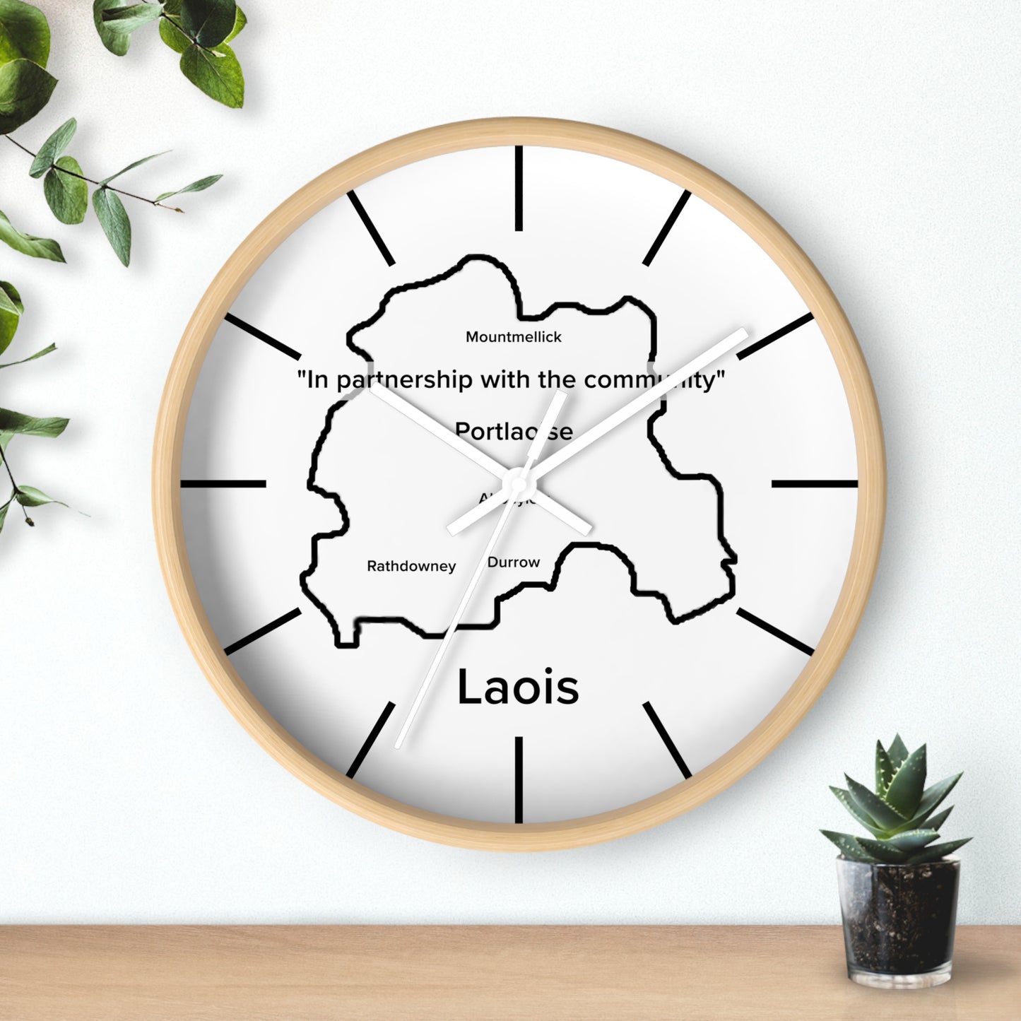 Laois County Map Wall Clock — Minimalist Irish County Clock
