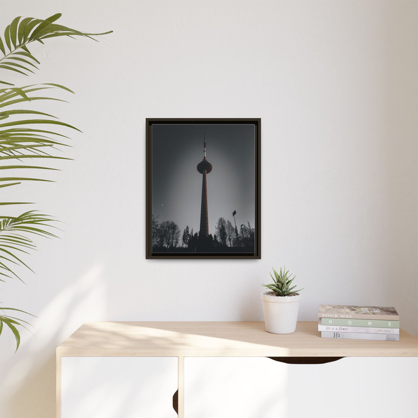 TV Tower Matte Canvas, Framed (Multi-color)