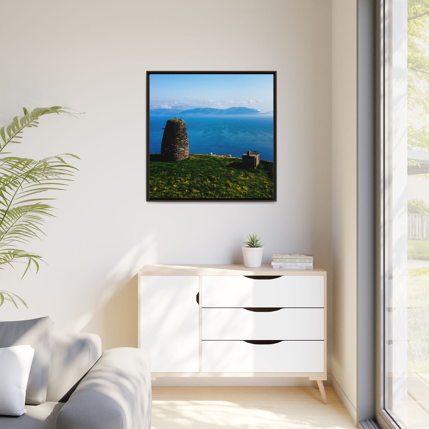Ask Tower Matte Canvas, Framed (Multi-color)