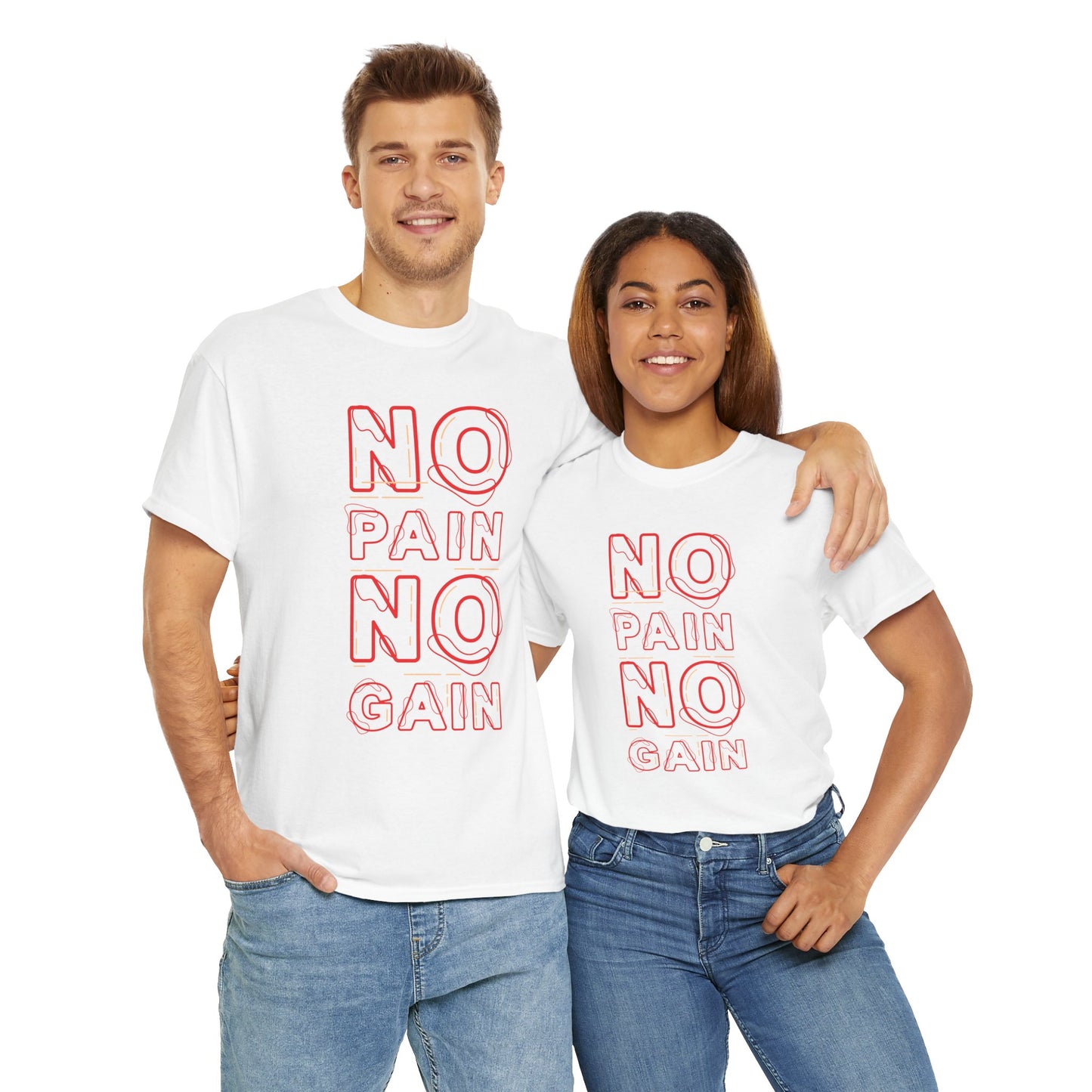 Motivational Unisex Heavy Cotton Tee - No Pain No Gain