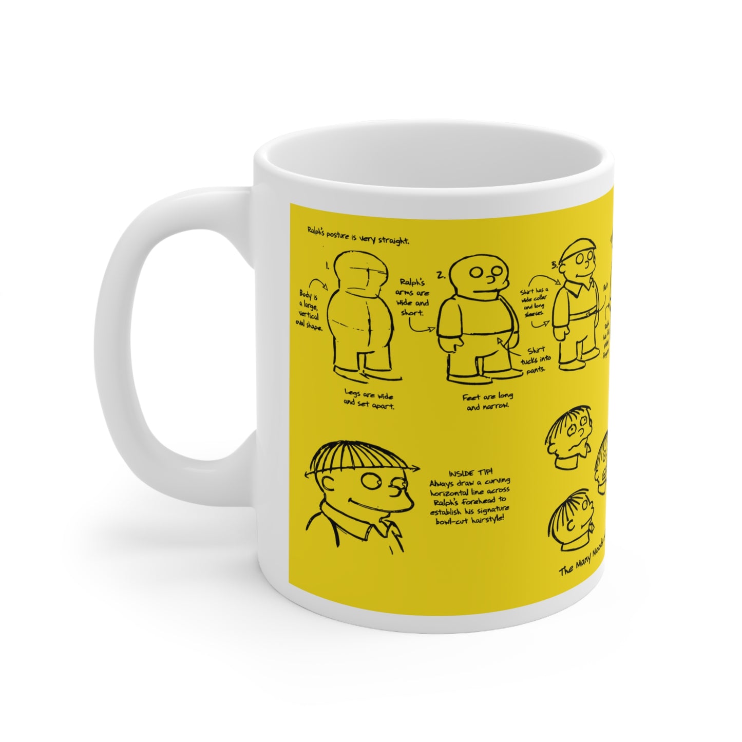 Whimsical Ralph Wiggum Ceramic Coffee Cups – Perfect for Different Moods