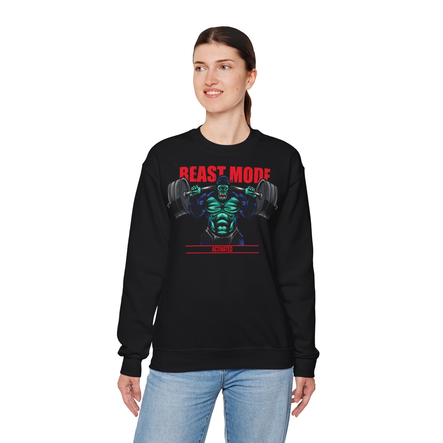 Beast Mode Unisex Heavy Blend™ Crewneck Sweatshirt – Perfect for Fitness Enthusiasts and Gym Lovers
