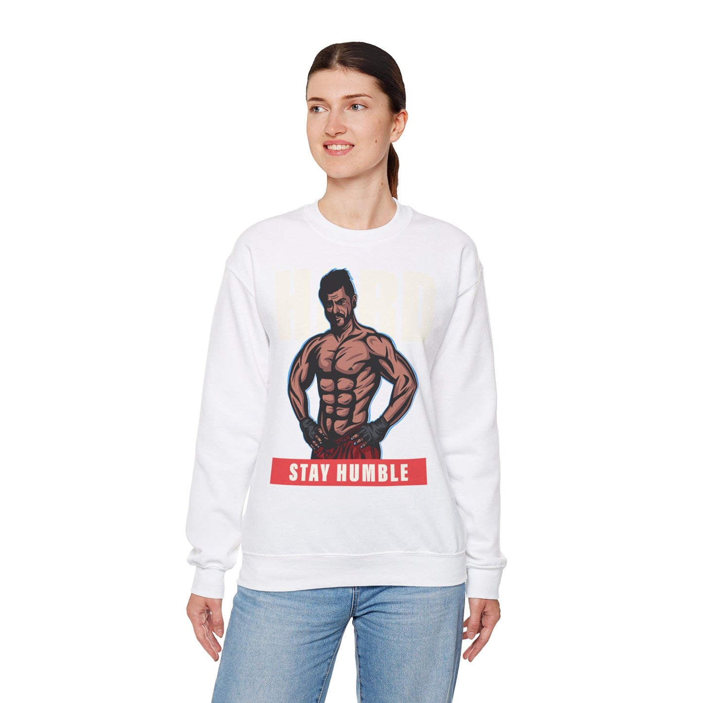 Motivational Unisex Heavy Blend™ Crewneck Sweatshirt - 'Work Hard, Stay Humble'