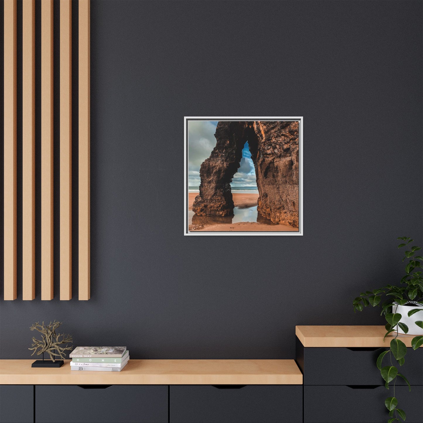 Ballybunion Cliff Matte Canvas, Framed (Multi-color)