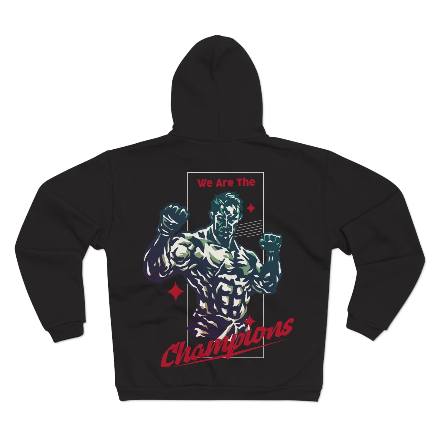 Unisex Hooded Zip Sweatshirt - We Are The Champions Design