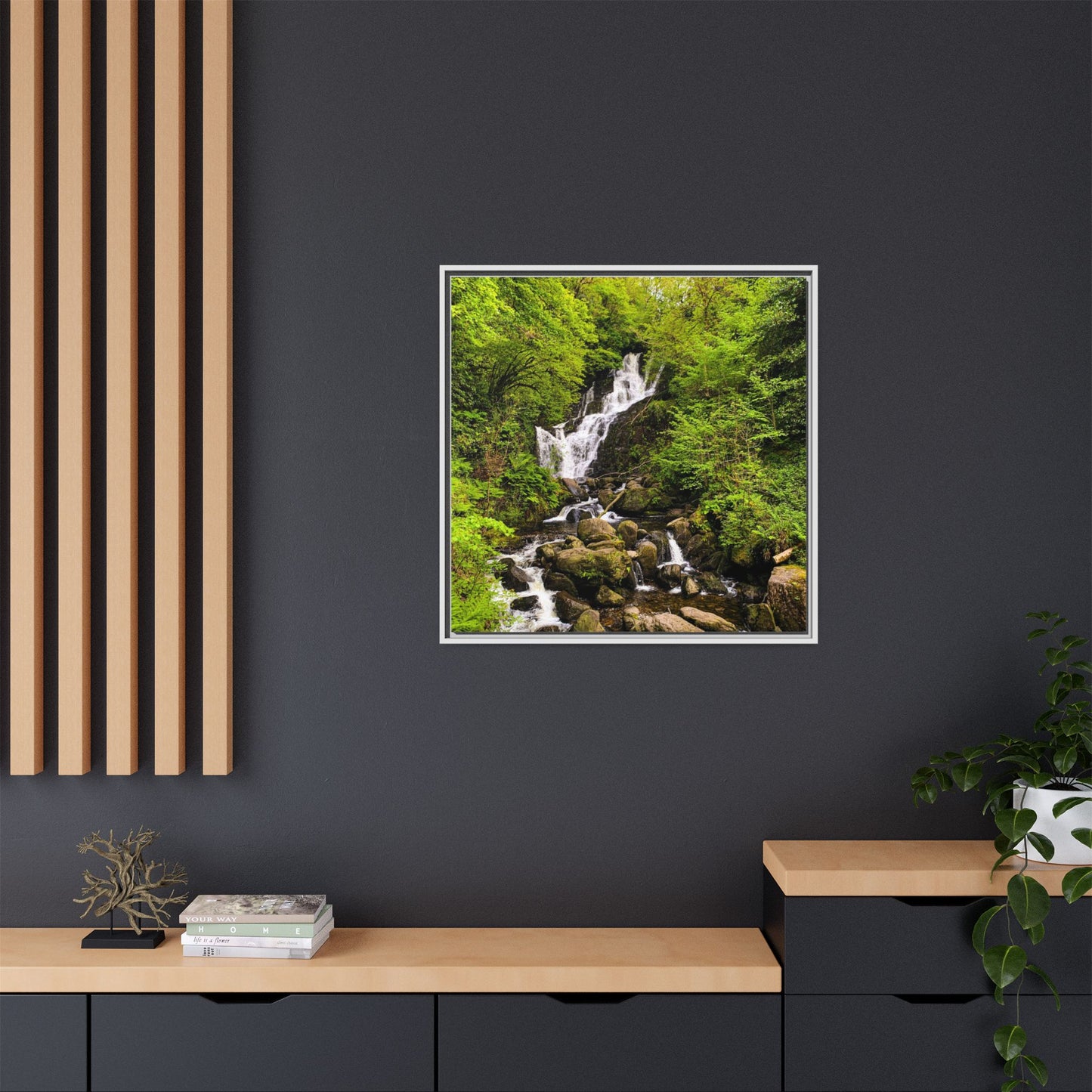 Torc Waterfall Matte Canvas, Framed (Multi-color)